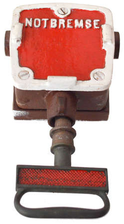Old Emergency brake for german train isolated.の写真素材