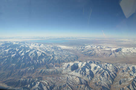 Aerial View of a Mountain Range in Chinaの写真素材