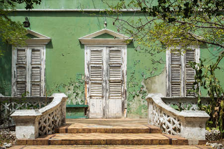 Decay of a beautiful colonial style house in Willemstad, Curacao.