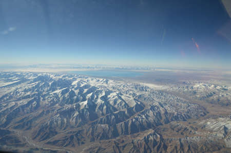 Aerial View of a Mountain Range in Chinaの写真素材