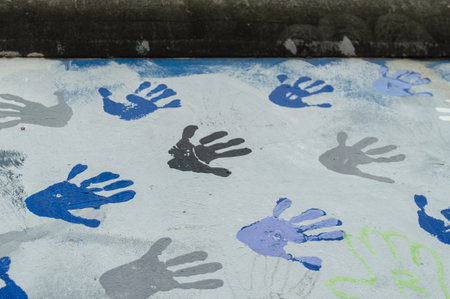 Berlin, Germany, August 30 , 2014: Part of Berlin wall on MÃ¼hlenstraÃe , The East Side Gallery,  It's a 1.3 km long part of original Berlin Wall which collapsed in 1989 and now is the largest world graffiti galleryのeditorial素材