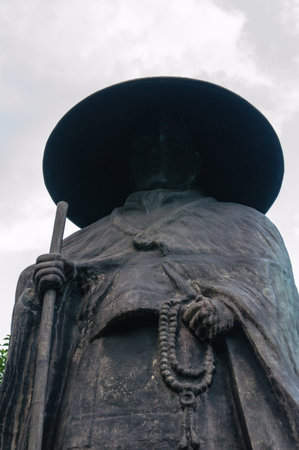 Japanese priest statueのeditorial素材