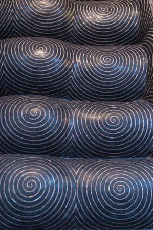 Golden feet of Reclining Buddha in Bangkok, Thailand.の写真素材