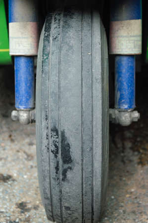 A Tuk Tuk (Rickshaw) Front Tireの写真素材