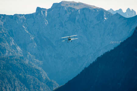 WWII Biplane in the air