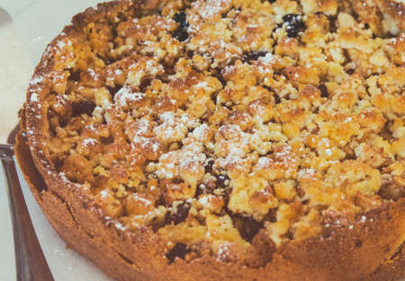 Home Made Aplle Crumble Pieの写真素材