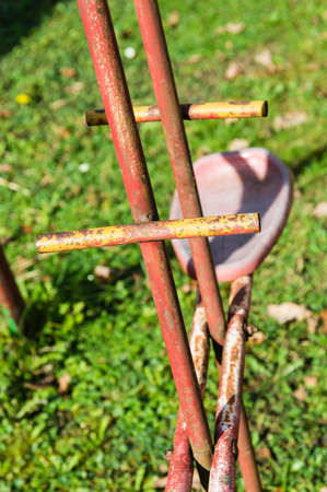 Old Rusty Swing Close Upの写真素材