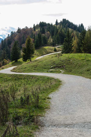 Hiking path on mountain Zwolferhorn, Austria.の写真素材