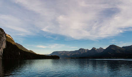 Wolfgangsee lake, cliffs and mountains