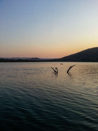 Sunset Landscape view of Loskop Nature Reserve,South Africaの写真素材