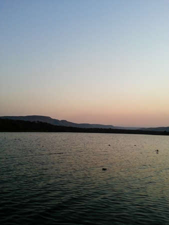 Sunset over Loskop national park, South Africaの写真素材