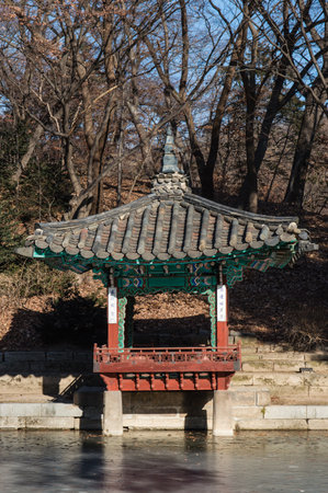 Pagoda in Changdeokgung Palace, Seoul, South Koreaのeditorial素材