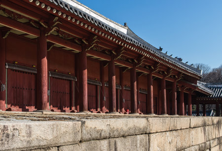 The spirit tablets of ancient Korean kings and queens at Jongmyo Shrine.のeditorial素材