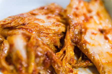 Kimchi (Korean food) close upの写真素材