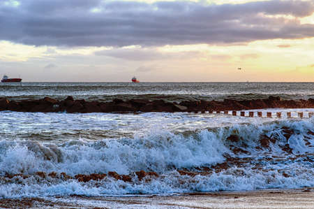 Tide Coming in on the beach of Aberdeen,Scotland