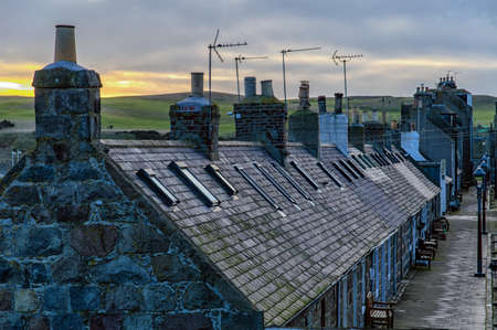 Footdee is an area of Aberdeen, Scotland known locally as \"Fittie\". It is an old fishing village.の写真素材