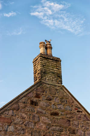 Typical chimney of a house in Aberdeen, Scotlandの写真素材