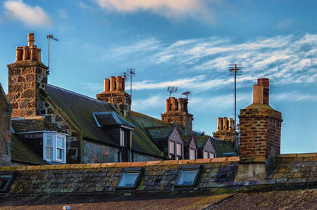 Rooftops of the city Aberdeen, Scotlandの写真素材