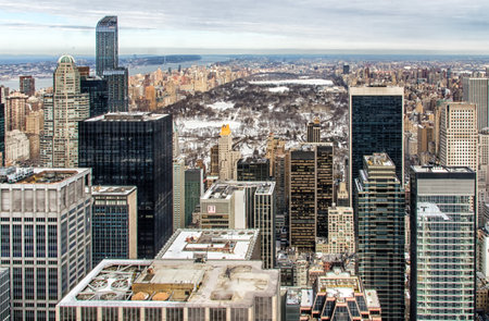 Aerial shot of Central Park, New York City.のeditorial素材
