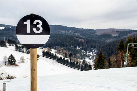 13 Black ski slopeの写真素材