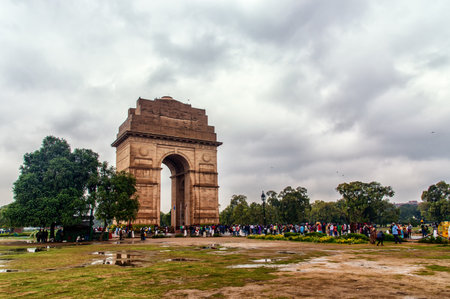 India Gate, New Delhi, India .commemoration of the 90,000 soldiers of the British Indian Army who lost their lives in British Indian Empireのeditorial素材