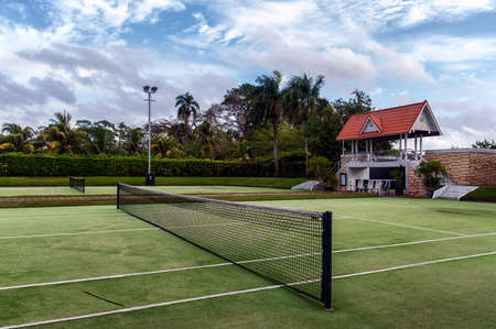 A tennis court in paramaribo, surinamの写真素材