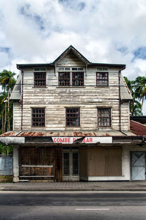 Historic architecture in the historic city of Paramaribo, Suriname. 