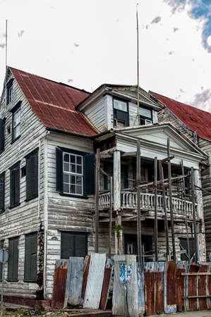 Historic architecture in the historic city of Paramaribo, Suriname. の写真素材