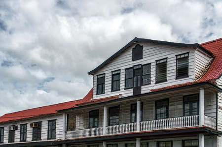 Historic architecture in the historic city of Paramaribo, Suriname. の写真素材