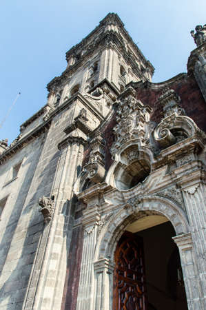 Detail of The Metropolitan Cathedral (Cathedral Metropolitana) in Mexico Cityの写真素材