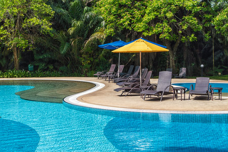 Luxury hotel swimming pool.のeditorial素材