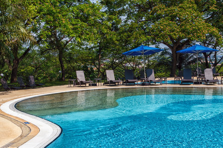Luxury hotel swimming pool.のeditorial素材