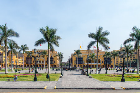 Lima main square in the old part of the centreのeditorial素材