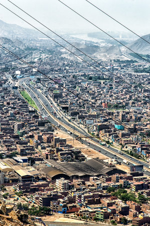 panoramic view of Lima city, Peruのeditorial素材