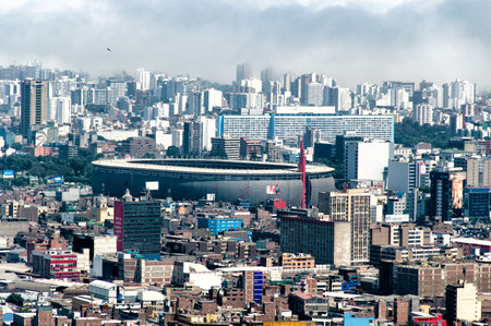 panoramic view of Lima city, Peruのeditorial素材