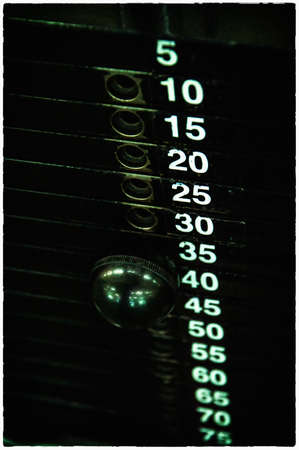 Close up of weights in a gymの写真素材