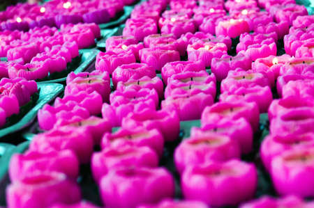 Lotus candles lights at Chinese Temple