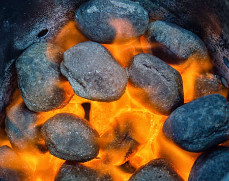 Barbecue coals Grill flame fireの写真素材