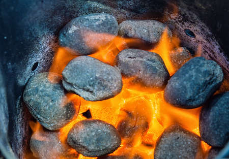 Barbecue coals Grill flame fireの写真素材