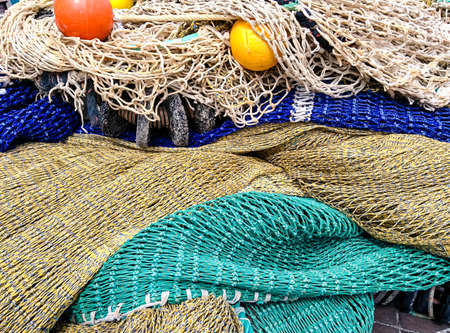 Fishing nets on a trawlerの写真素材