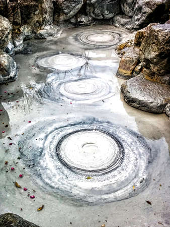 Beppu onsen Japans most famous vulcanic hot springsの写真素材