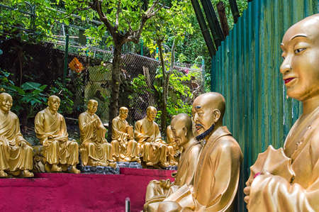 Buddhas at Man Fat Sze, Ten Thousand buddhas monasteryの写真素材