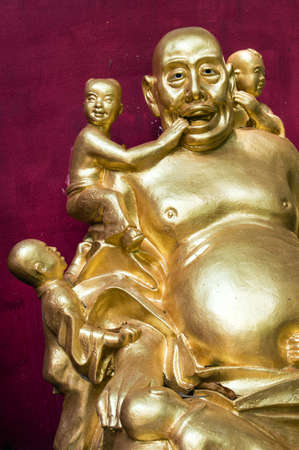 Buddha Statue in Temple of 10000 Buddhas, Hong Kongの写真素材