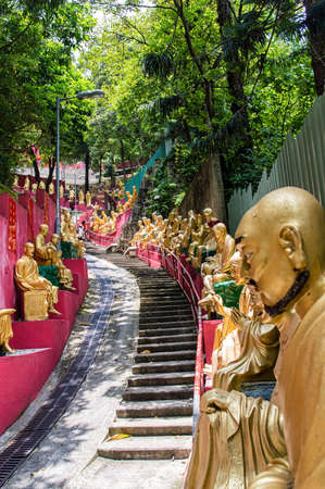 Buddhas at Man Fat Sze, Ten Thousand buddhas monasteryの写真素材