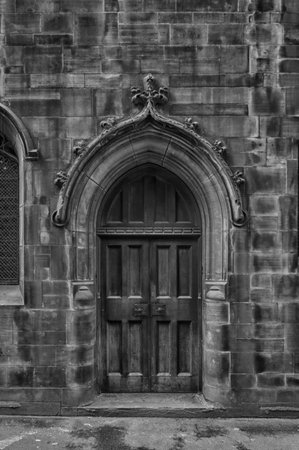 Manchester - city in North West England (UK). Detail of the Famous John Rylands Library.のeditorial素材