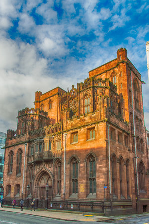 Manchester - city in North West England (UK). Famous John Rylands Library.のeditorial素材