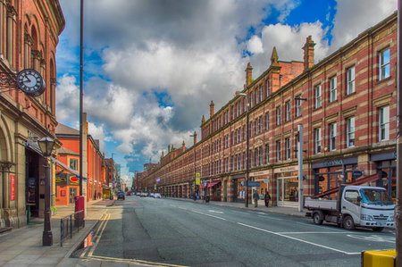 Typical Street in Manchester, Englandのeditorial素材