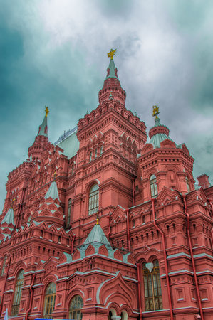 Fragment of a wall of the Historical museum (Moscow, Russia)のeditorial素材