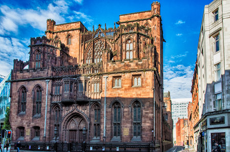 Manchester - city in North West England (UK). Famous John Rylands Library.のeditorial素材