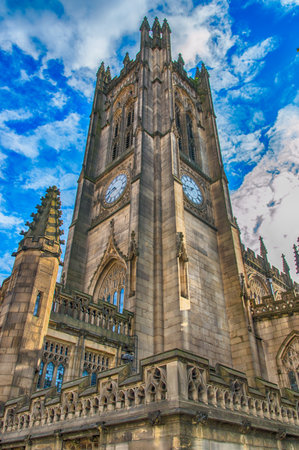 Manchester - city in North West England (UK). Anglican Cathedral.のeditorial素材